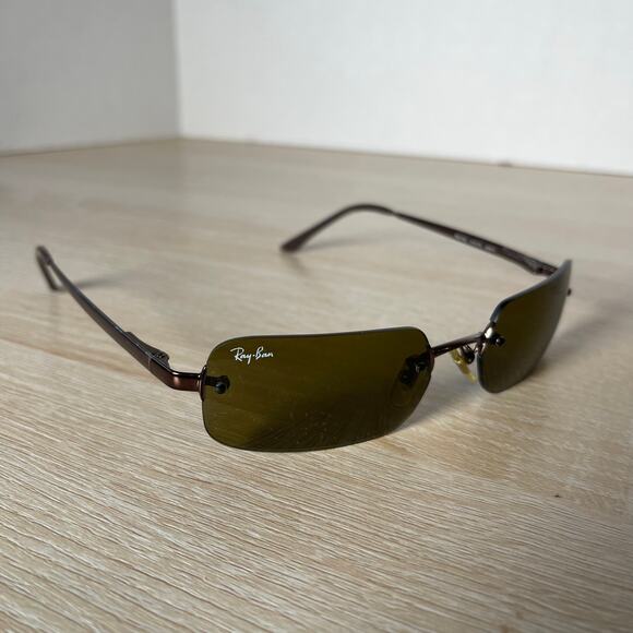 Ray-Ban RB3192 014/73 Sunglasses Rimless FRAMES ONLY 53-17 Brown Italy - Picture 1 of 13